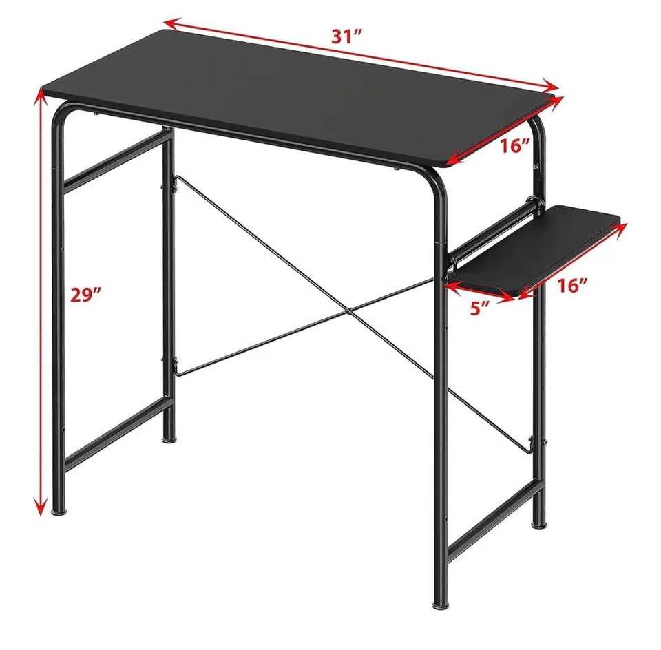 SHW 31-Inch Small Gaming Home Office Computer Table, Black - photo 2