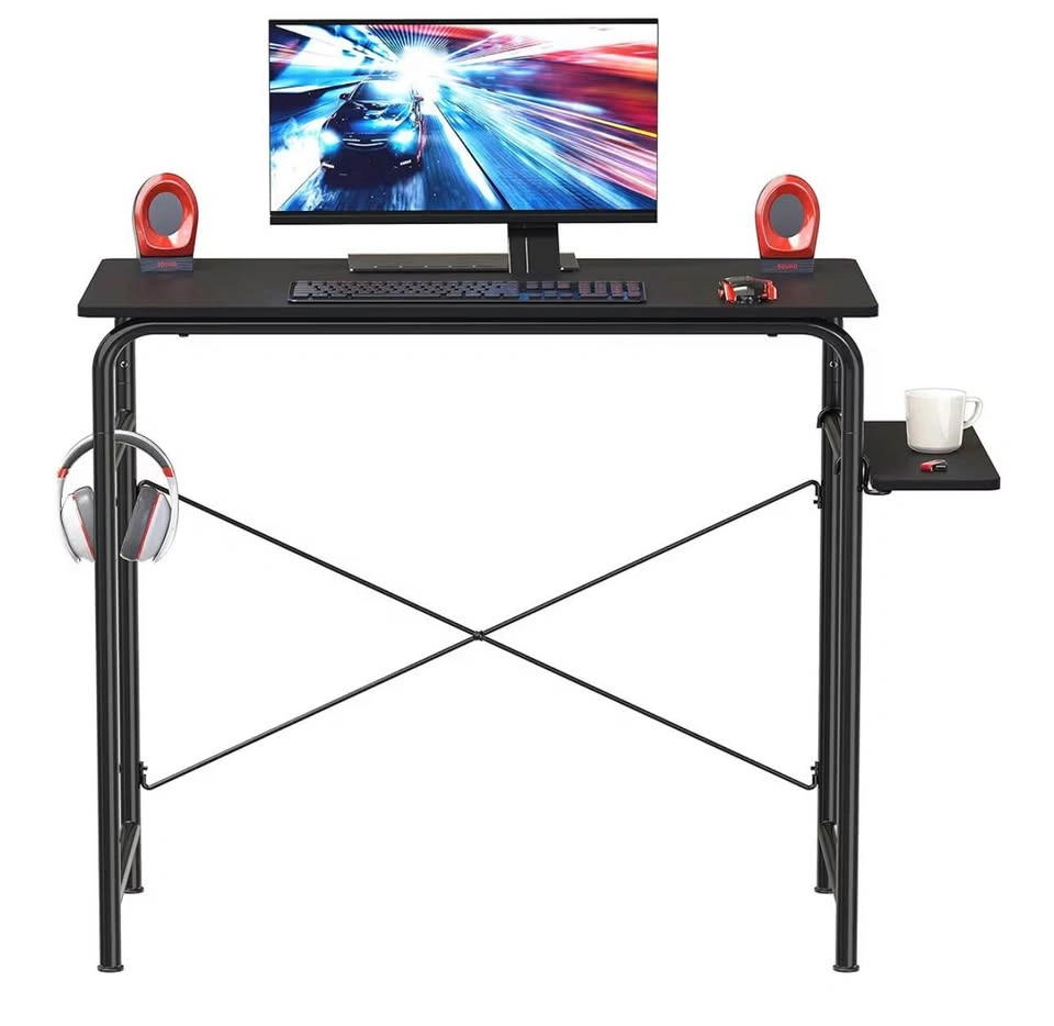 SHW 31-Inch Small Gaming Home Office Computer Table, Black - photo 3