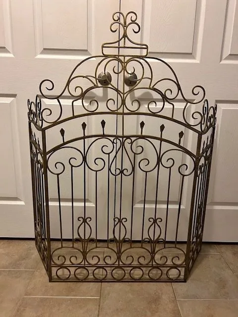 Architectural Elegance: Ornate Wrought Iron Fireplace Screen