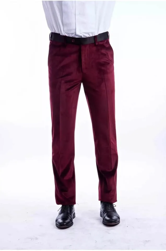 New Bryan Michaels Red Velvet Tuxedo Dress Pants