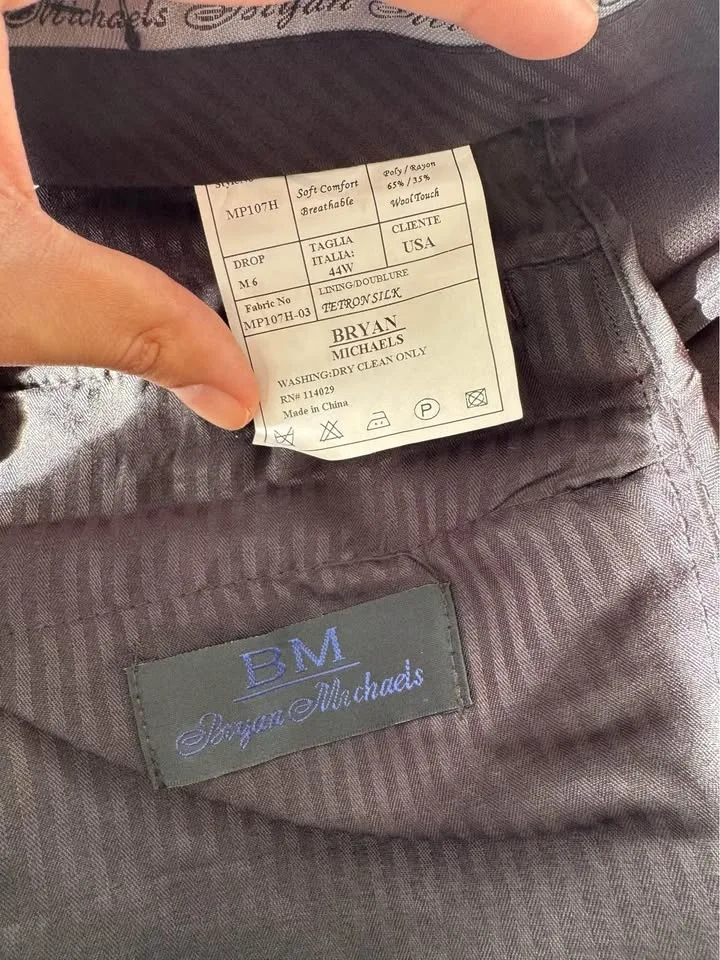 New Bryan Michaels Red Velvet Tuxedo Dress Pants image indicator(5)