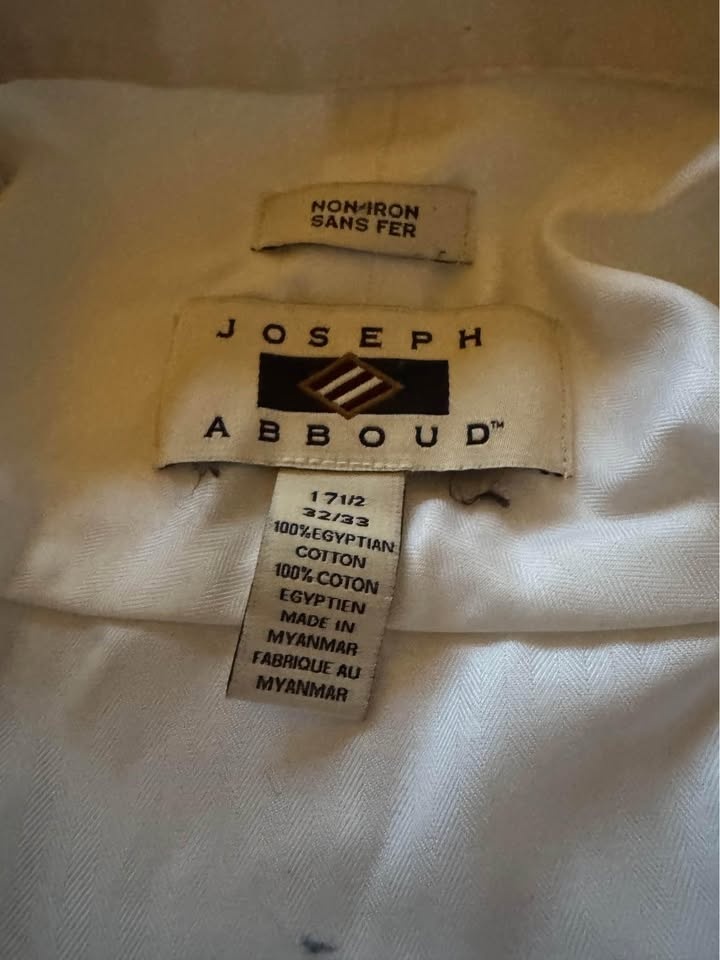 Joseph Abboud Egyptian white dress shirt 17 1/2 - photo 3