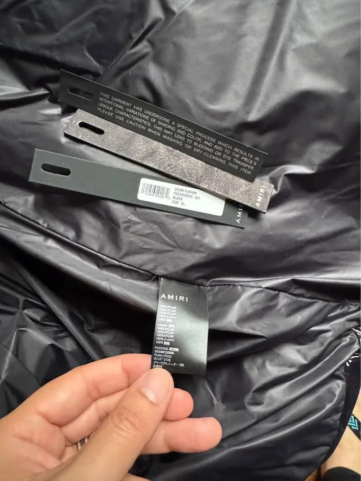 $3000 AMIRI unisex Down Puffer Jacket Size XL Black image indicator(7)