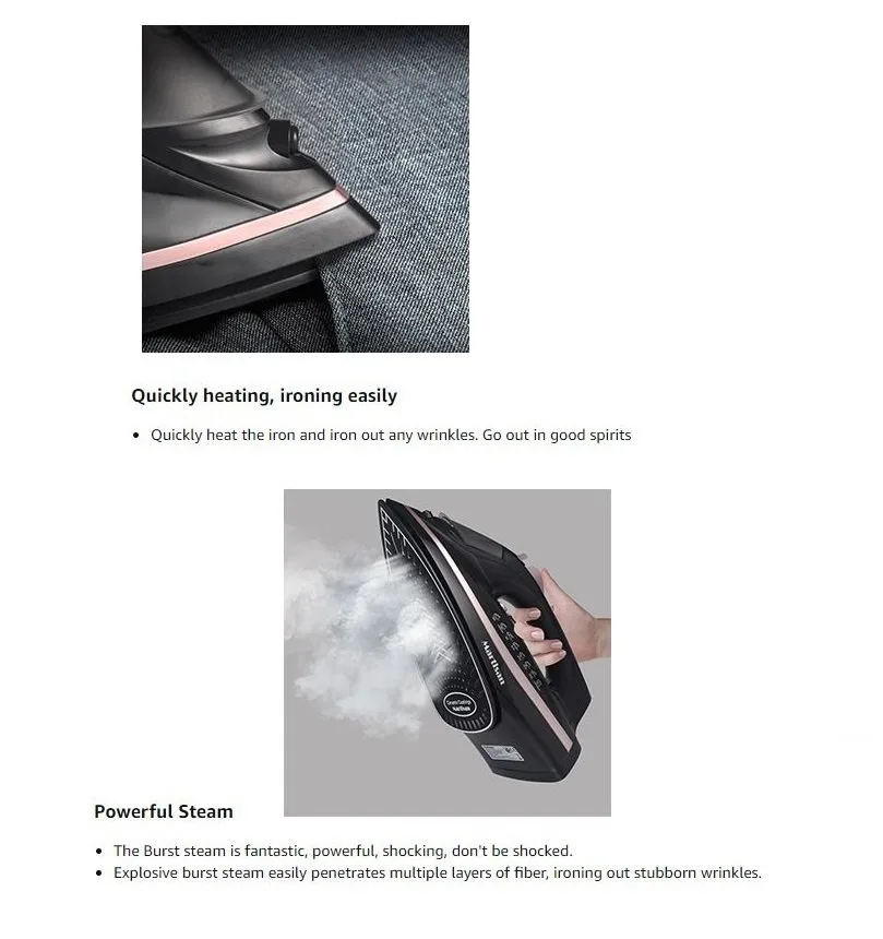 GOOD DEAL %50 OFF Cordless Steam Iron, 1500W image indicator(8)