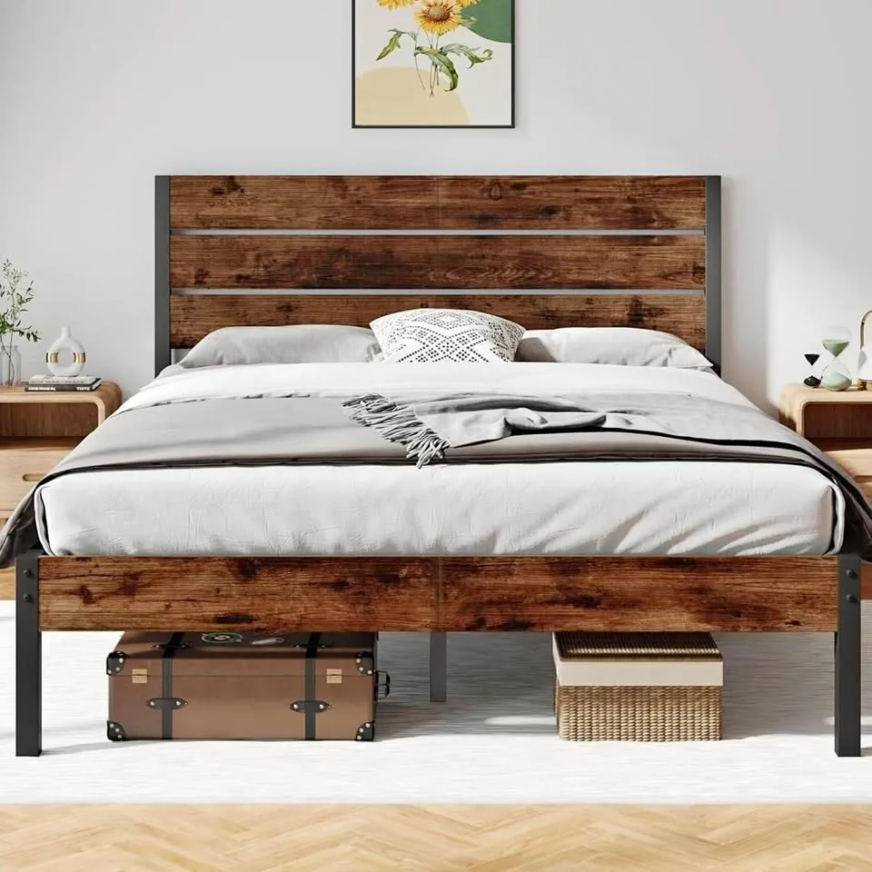 Queen Bed Frame | Rustic Brown (DL35648)