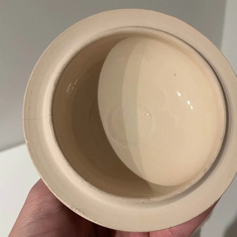 Vintage Thai Blue and White Floral Ceramic Jar - 5.5” image indicator(3)