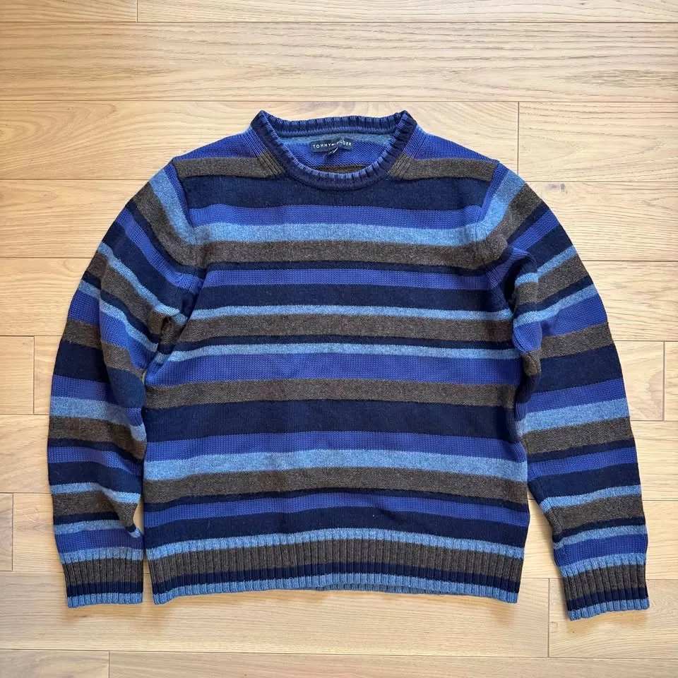 Vintage Tommy Hilfiger Striped Cotton and Wool Sweater