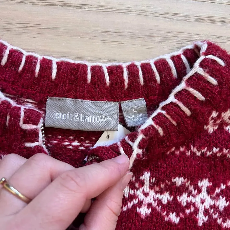 Vintage Croft and Barrow Snowflake Sweater image indicator(5)