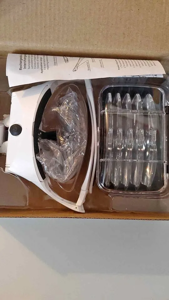 Rechargeable LED glasses interchangeable magnifer