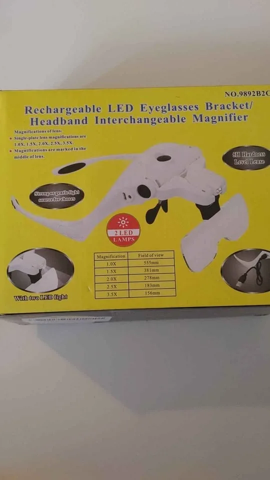 Rechargeable LED glasses interchangeable magnifer image indicator(2)
