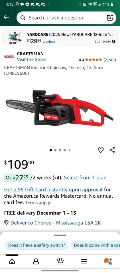 Craftsman corded chainsaw - photo 3