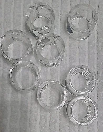 Sears Vintage HandCut Lead Crystal Napkin Rings (8)Set - photo 2