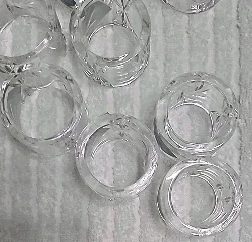 Sears Vintage HandCut Lead Crystal Napkin Rings (8)Set - photo 3