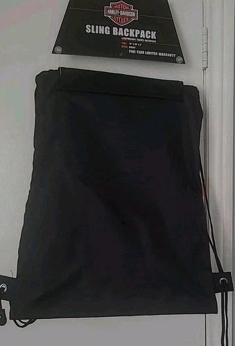 Harley-Davidson Black Drawstring Backpack Bag New - photo 3