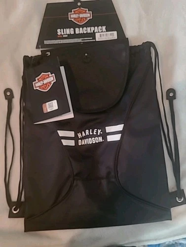 Harley-Davidson Black Drawstring Backpack Bag New - photo 5
