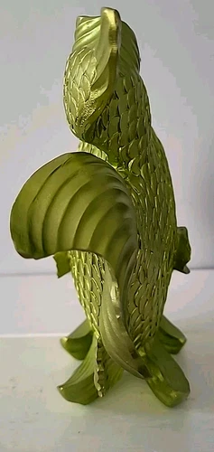 Large Goldfish Sculpture Decor 10x8in Resin Metallic Green Fish - photo 4