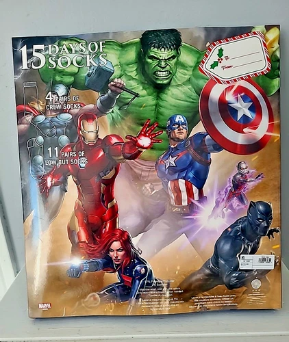 Marvel Mens 15 Days of Socks 15 Pairs New - photo 2