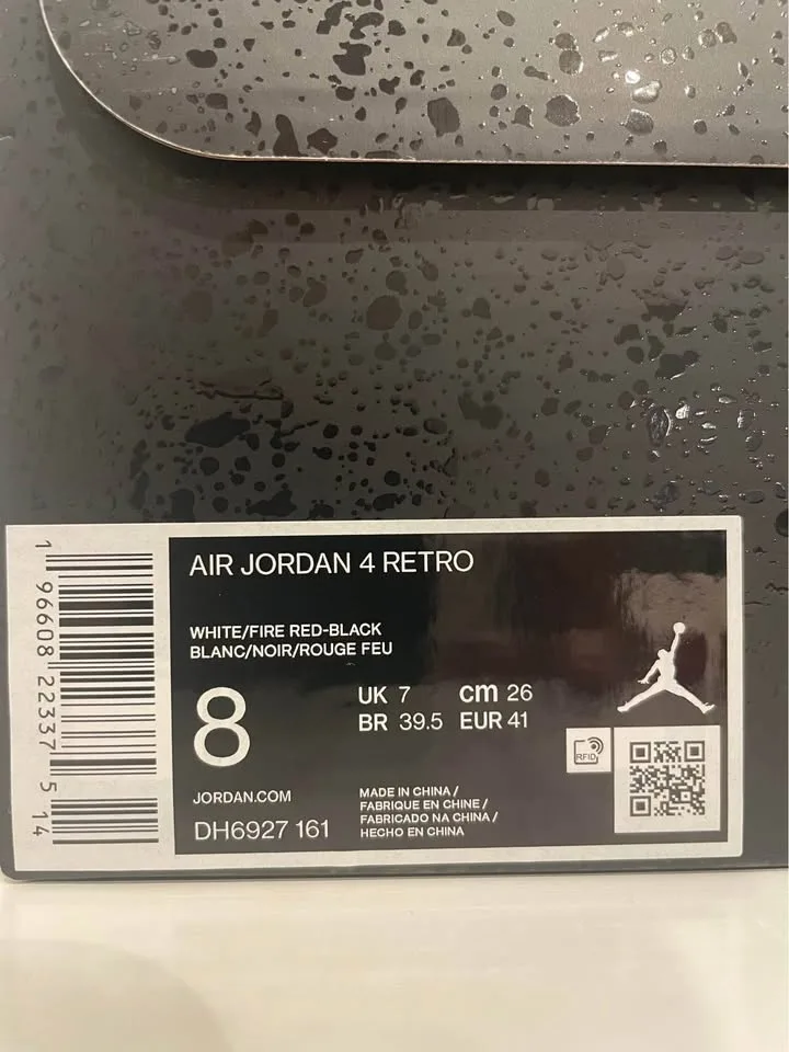 Authentic Air Jordan 4 Retro Red Cement Size 8 image indicator(4)