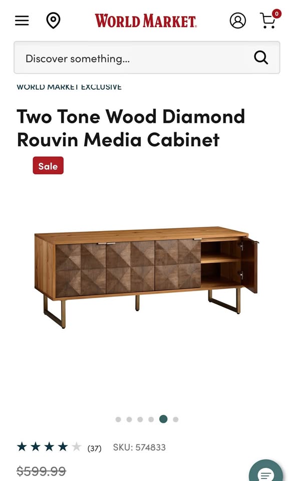 World Market Wood Rouvin Media Console