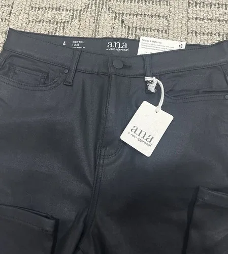 a.n.a. Jeans Flared Leg High Rise Womens 4 Tall Black image indicator(3)