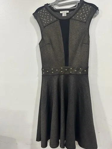 Arden B Black and Gold Studded Mini Dress Size S image indicator(2)