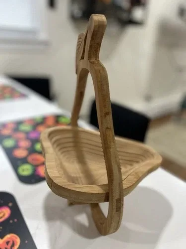 Wooden Collapsible Spiral Cut Pear-Shaped Folding Fruit Basket B image indicator(6)