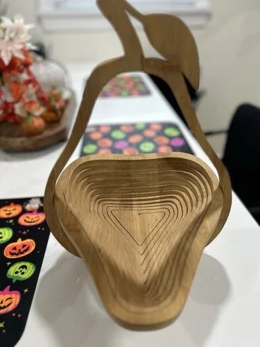 Wooden Collapsible Spiral Cut Pear-Shaped Folding Fruit Basket B image indicator(7)