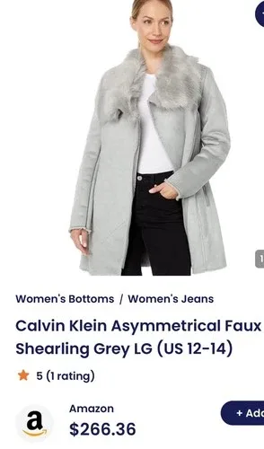 calvin klein suede coat women size XS image indicator(10)