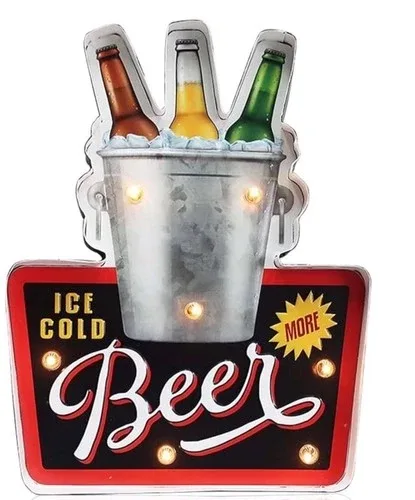 Ice Cold Beer Light-Up Sign