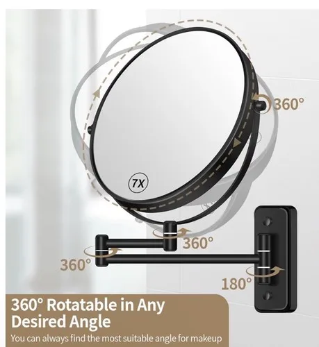 Wall Mounted Double-Sided Swivel Makeup Mirror 8” image indicator(3)
