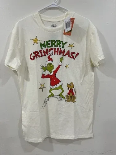 Dr. Seuss Merry Grinchmas Tee - Cream Size M Unisex