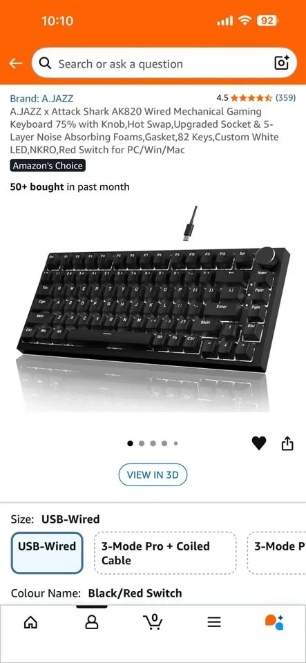 A.JAZZ x Attack Shark AK820 Wired Mechanical Gaming Keyboard image indicator(3)