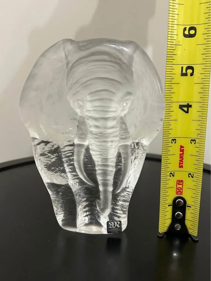 Mats Jonasson Sweden Crystal Elephant 5,5” Tall image indicator(6)
