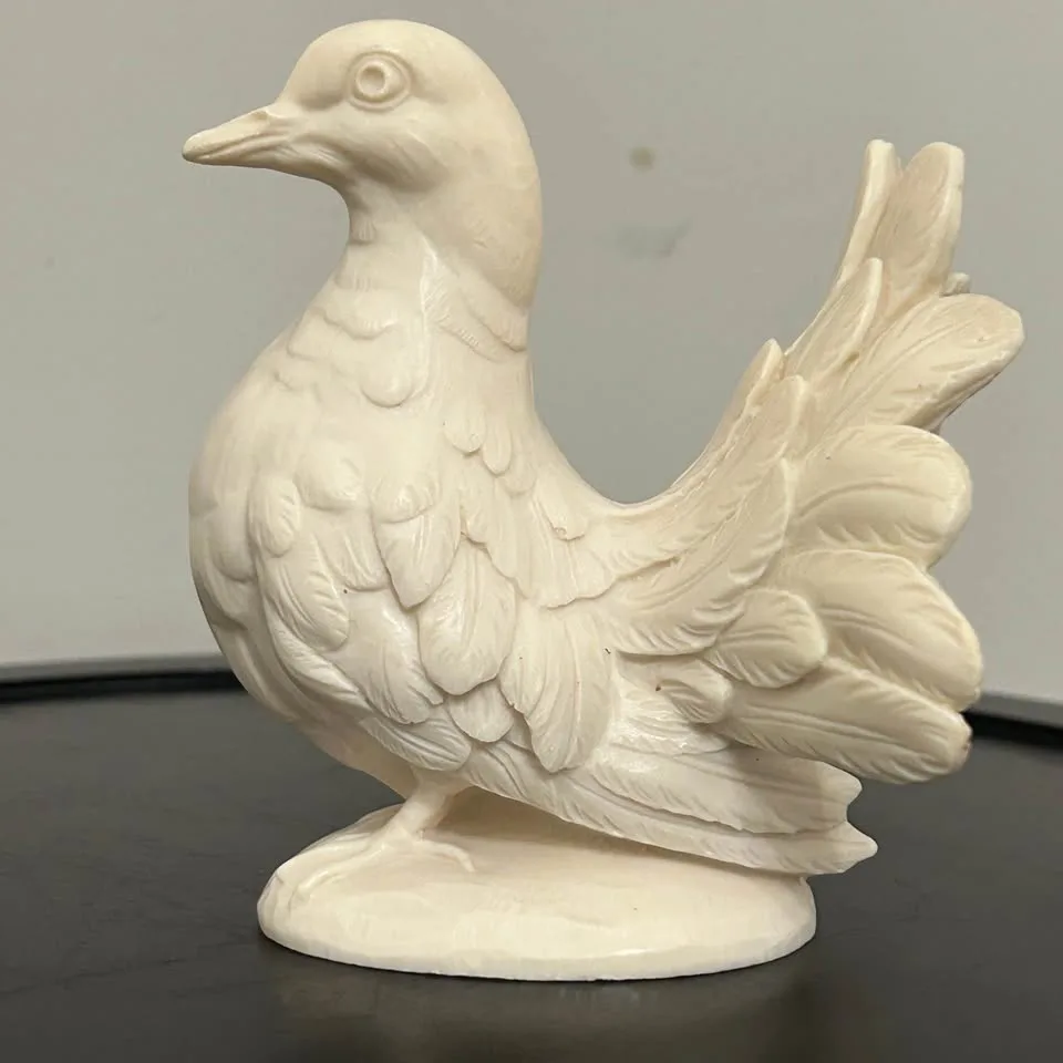 Italian Santini Dove Sculpture • Alabaster Pigeon • Signed Vinta image indicator(4)