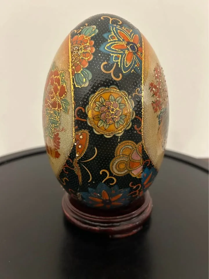 Satsuma Style Porcelain Egg Hand-Painted Asian Art image indicator(5)