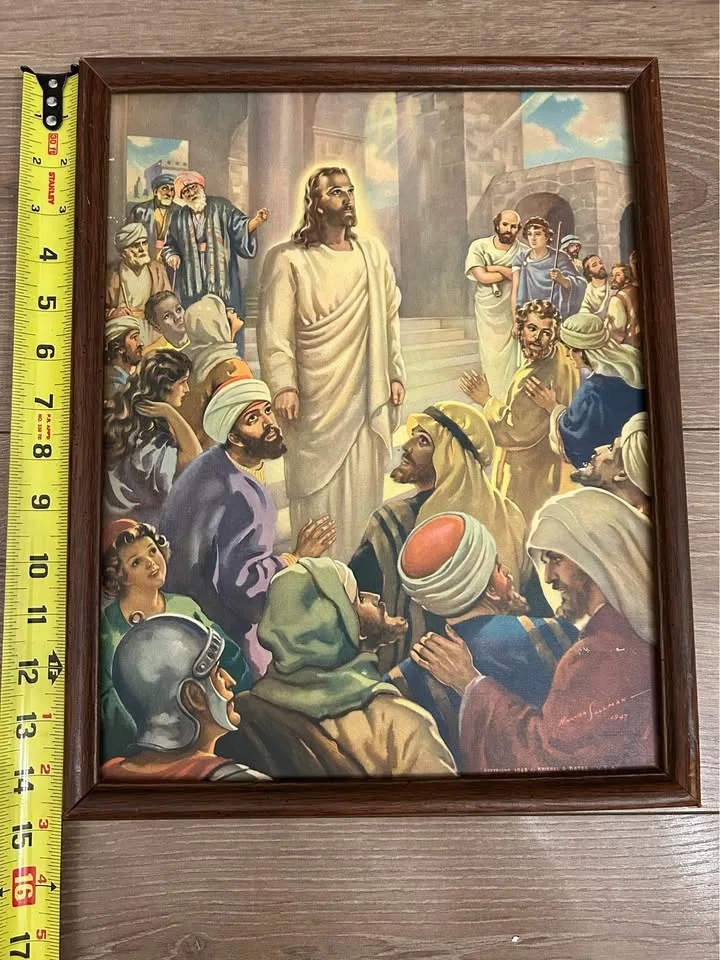 Vintage 1948 Warner Sallman Lithograph image indicator(8)