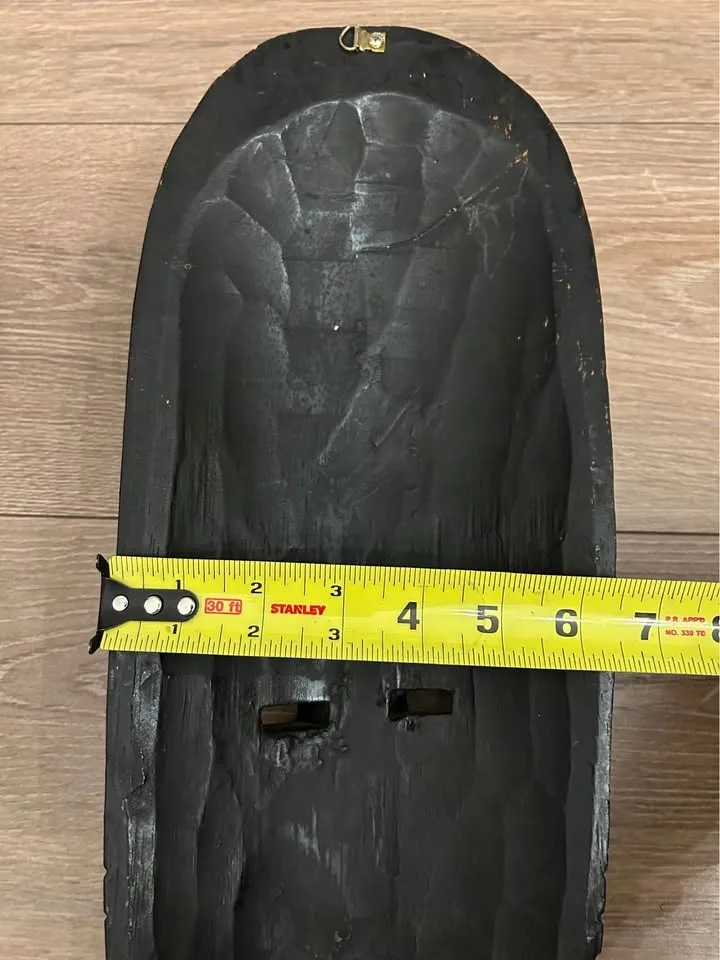 Large Hand-Carved African Mask – Black & Gold Tribal Wall Art (1 image indicator(9)