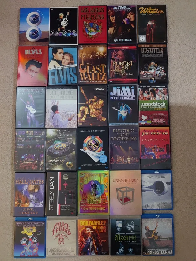Classic Rock Blu Ray + DVD's (Hendrix, etc.)