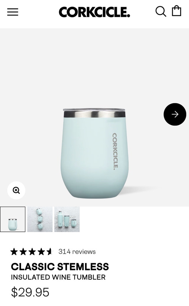 Corkcicle Canteen + Stemless Tumbler x 3 - photo 3