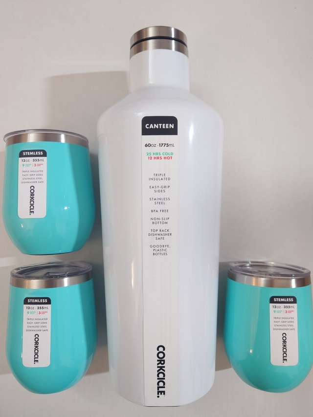 Corkcicle Canteen + Stemless Tumbler x 3 - photo 5