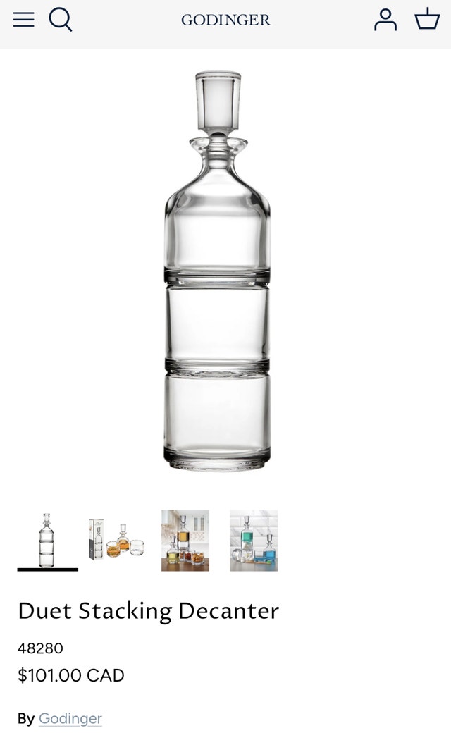 Godinger Crystal Stackable Decanter Set (BNIB, Giftable) - photo 5
