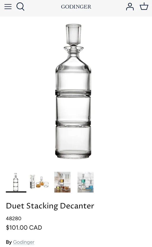 Godinger Crystal Stackable Decanter Set (BNIB, Giftable) image indicator(5)