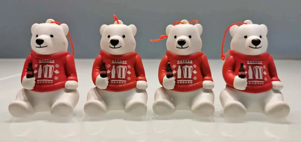 Coca-Cola polar bear Christmas ornaments