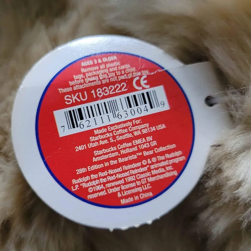 2003 Starbucks Bearista Rudolph Reindeer Plush image indicator(3)