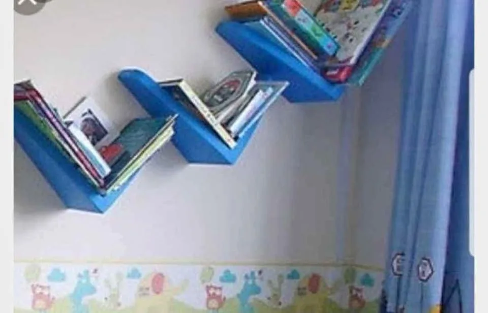 Ikea MAMMUT blue L-shaped wall shelf (discontinued) ***1 SHELF O