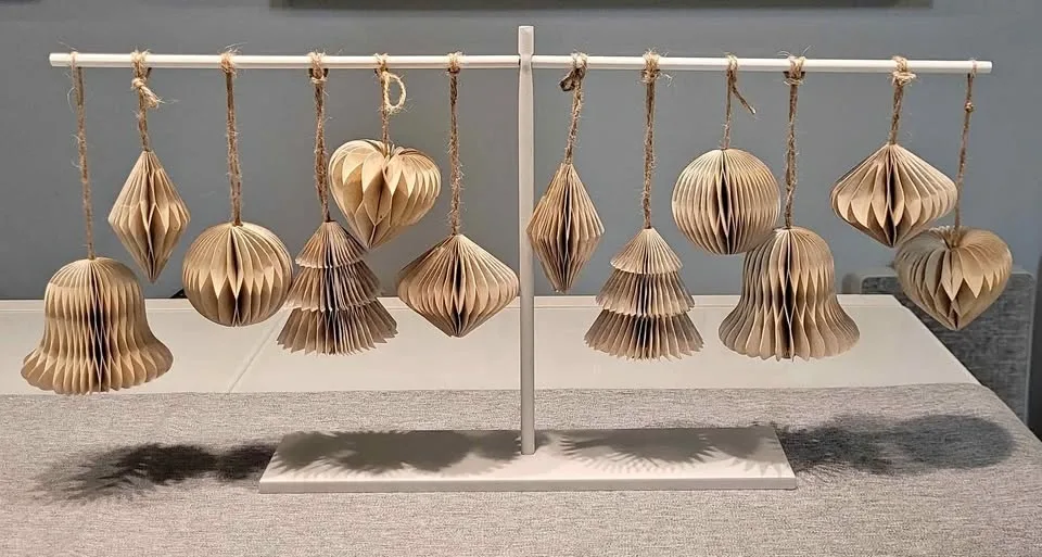 Ikea Ornament Stand + Paper Ornaments
