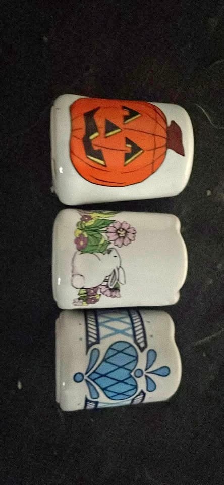 Three Russ Mini Candlestick Holders