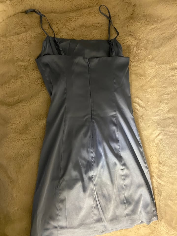 Sunday Best Shimmer Satin Dress (cornflower blue) - photo 3