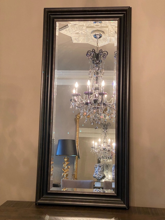 Two large Wood and Beveled Mirrors