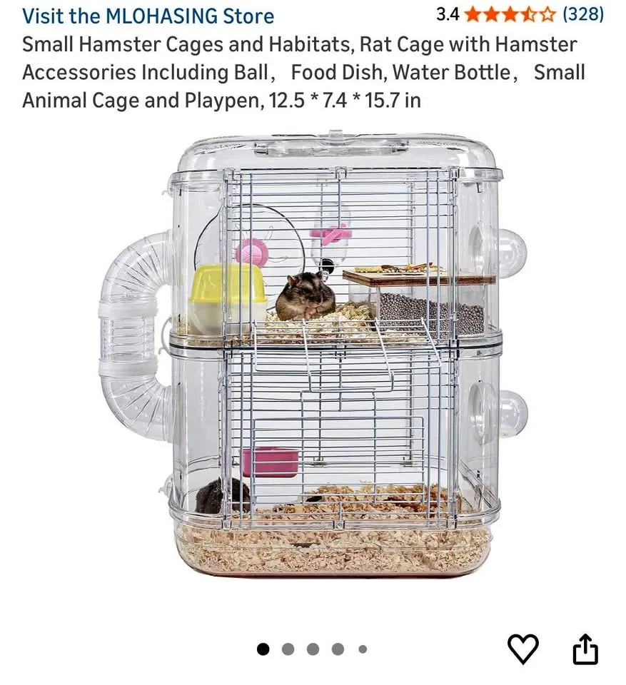 Hamster cage and accessories